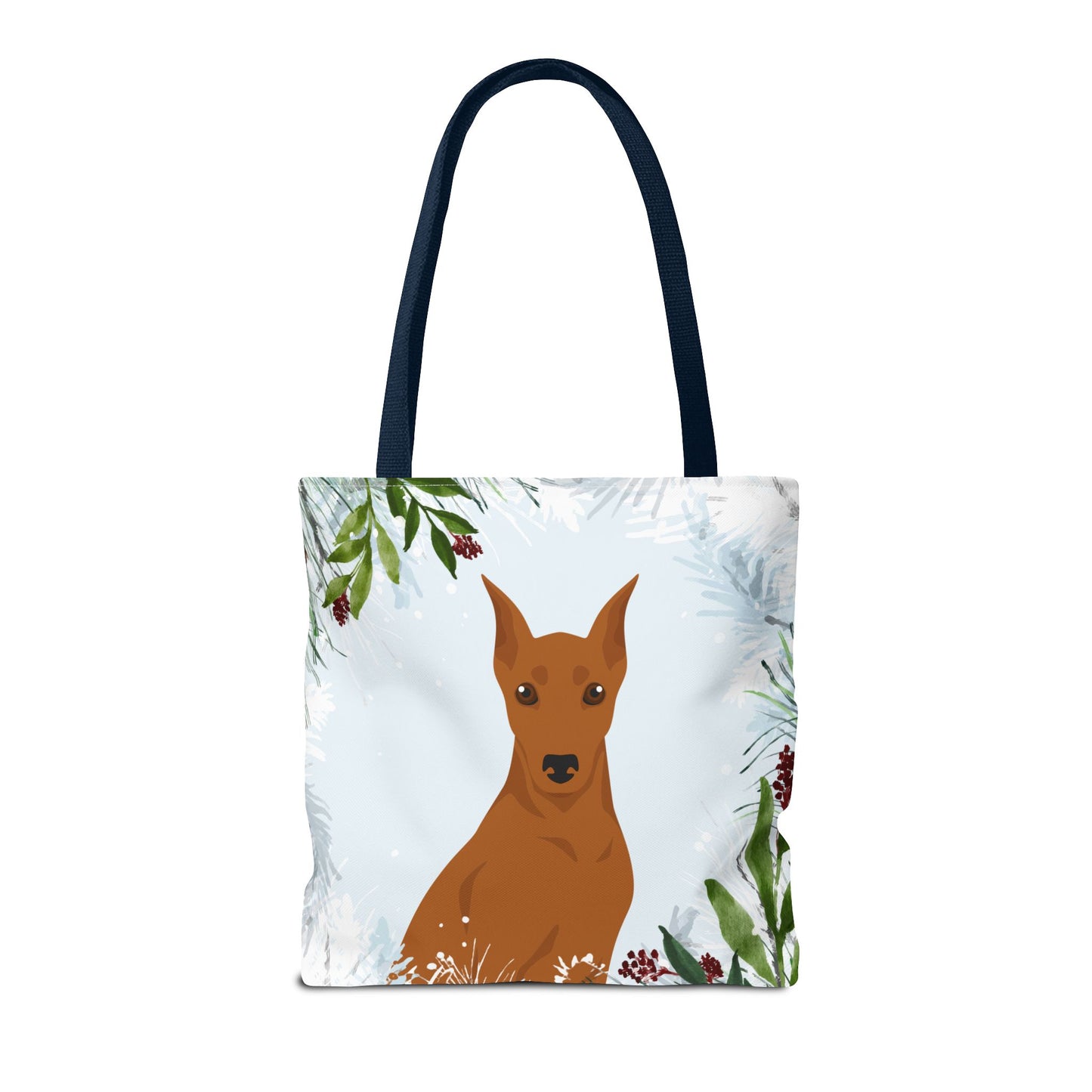 German Pinscher Dog Christmas Holiday Tote Bag 16x16