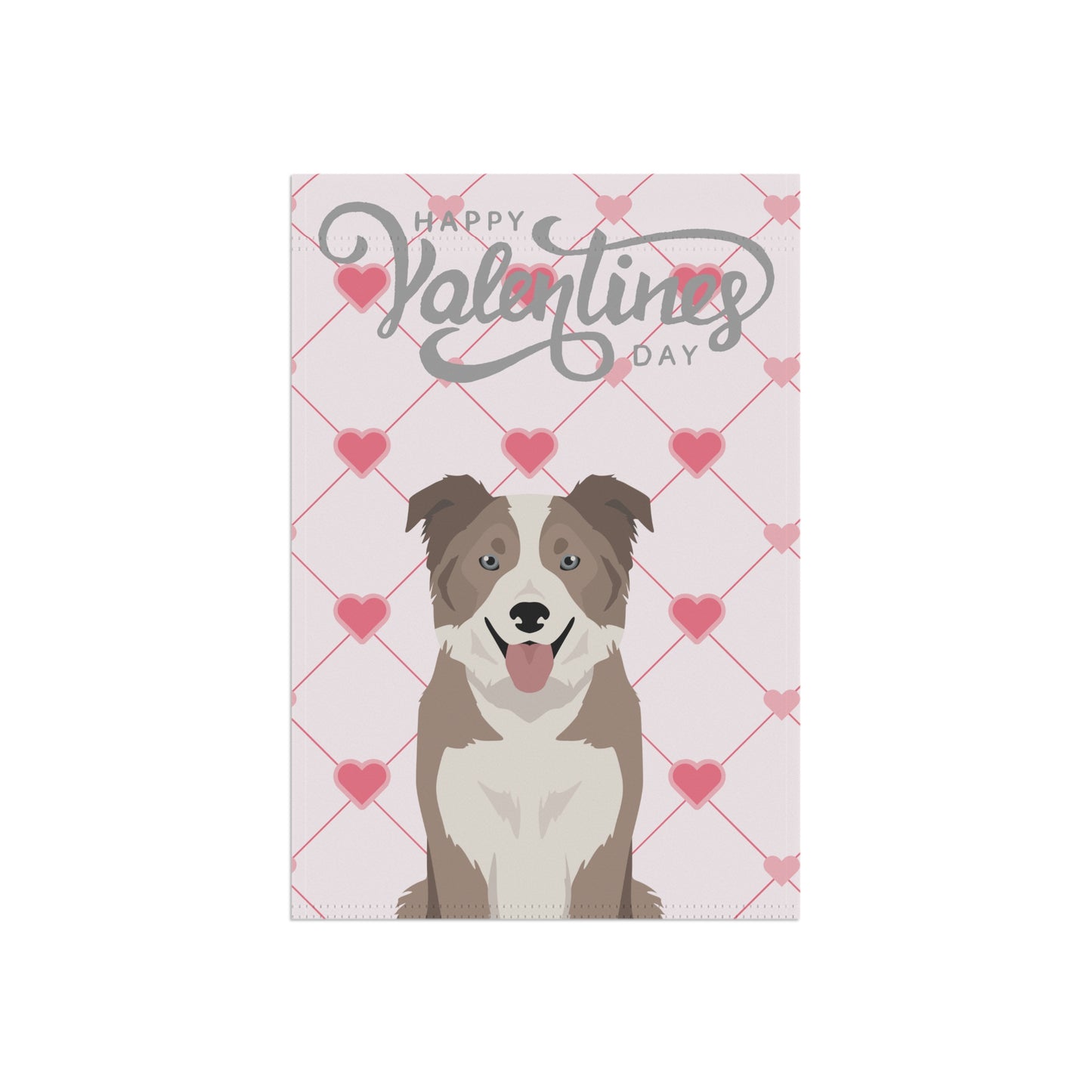 Border Collie Dog Valentines Day Garden Flag