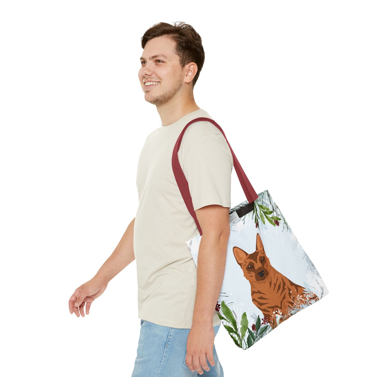 Kai Ken Dog Christmas Holiday Tote Bag 16x16