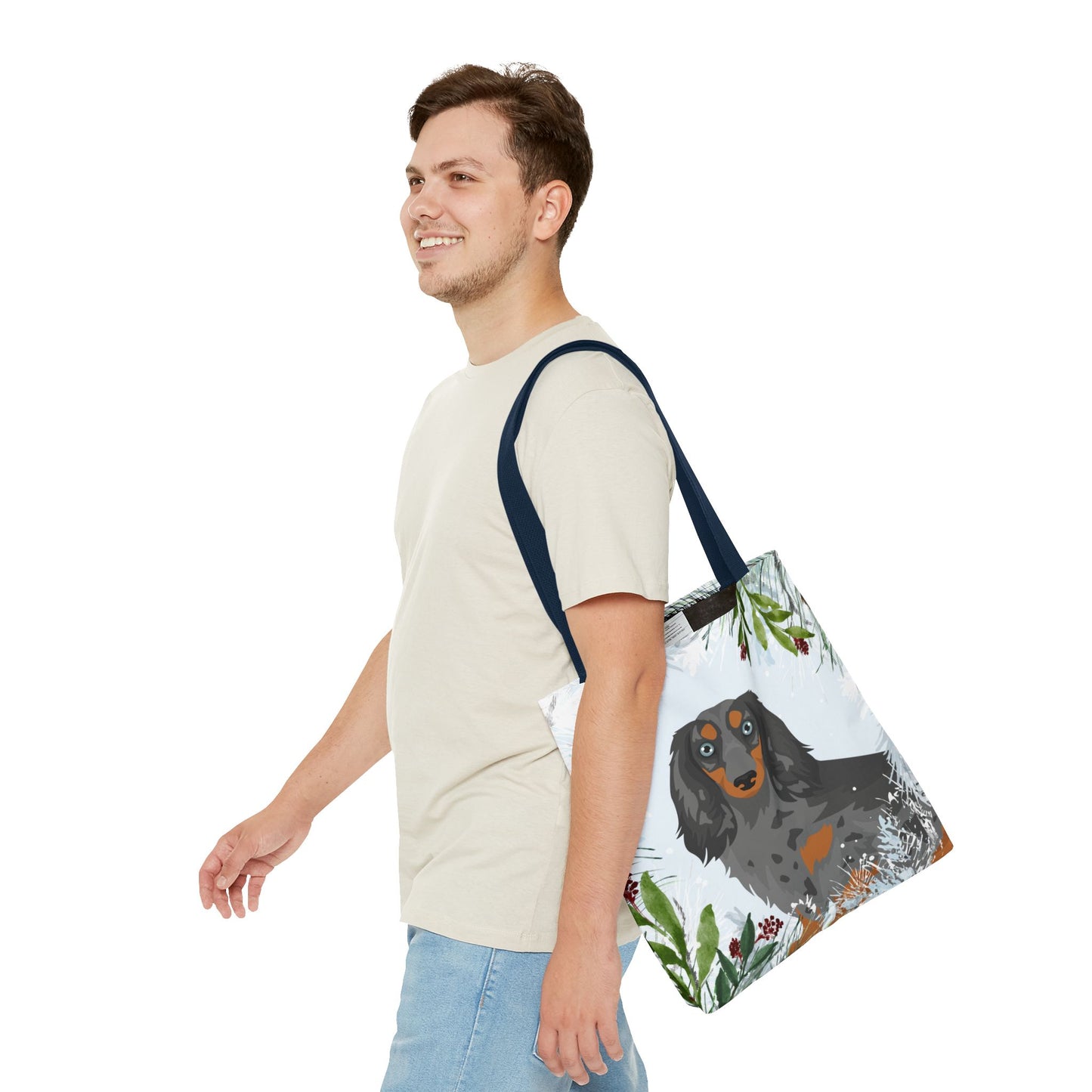 Dachshund Dog Christmas Holiday Tote Bag 16x16