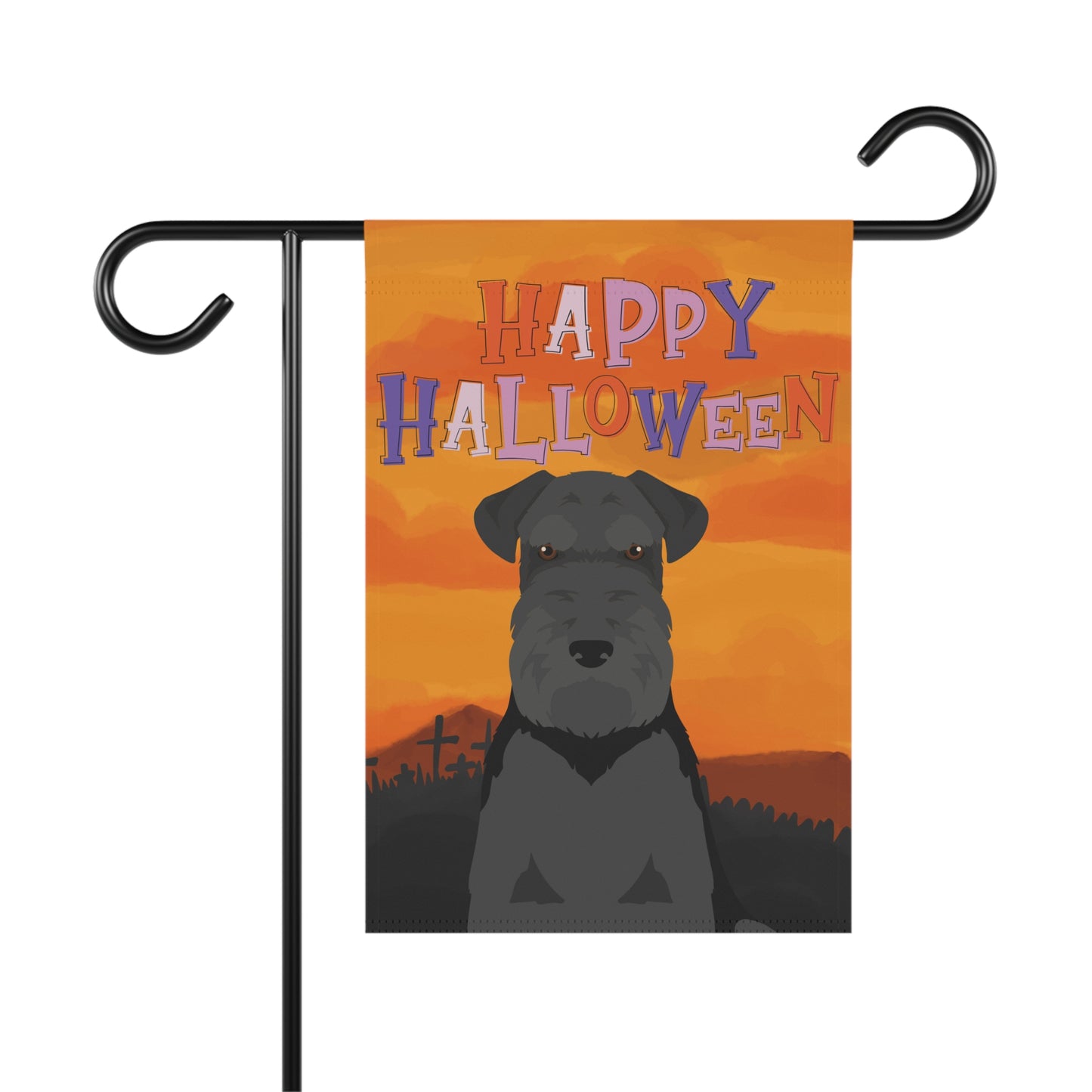 Schnauzer Dog Halloween Garden Flag