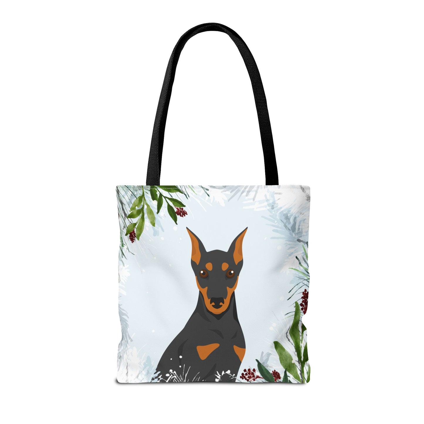 German Pinscher Dog Christmas Holiday Tote Bag 16x16