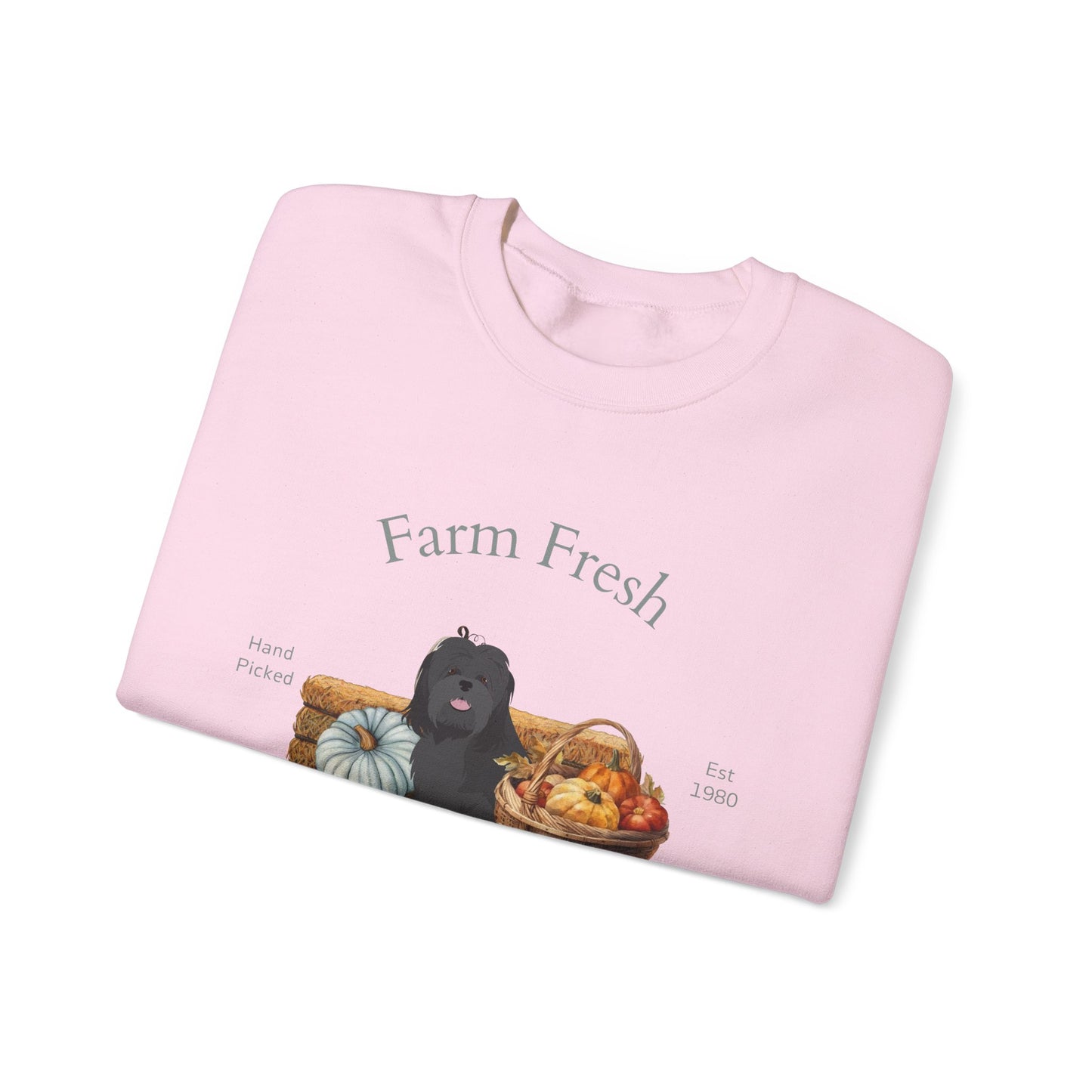 Lhasa Apso Dog Fall Farm Fresh Unisex Heavy Blend Crewneck Sweatshirt