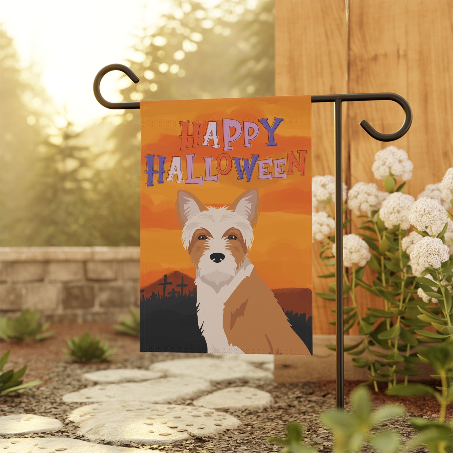 Portuguese podengo Dog Halloween Garden Flag