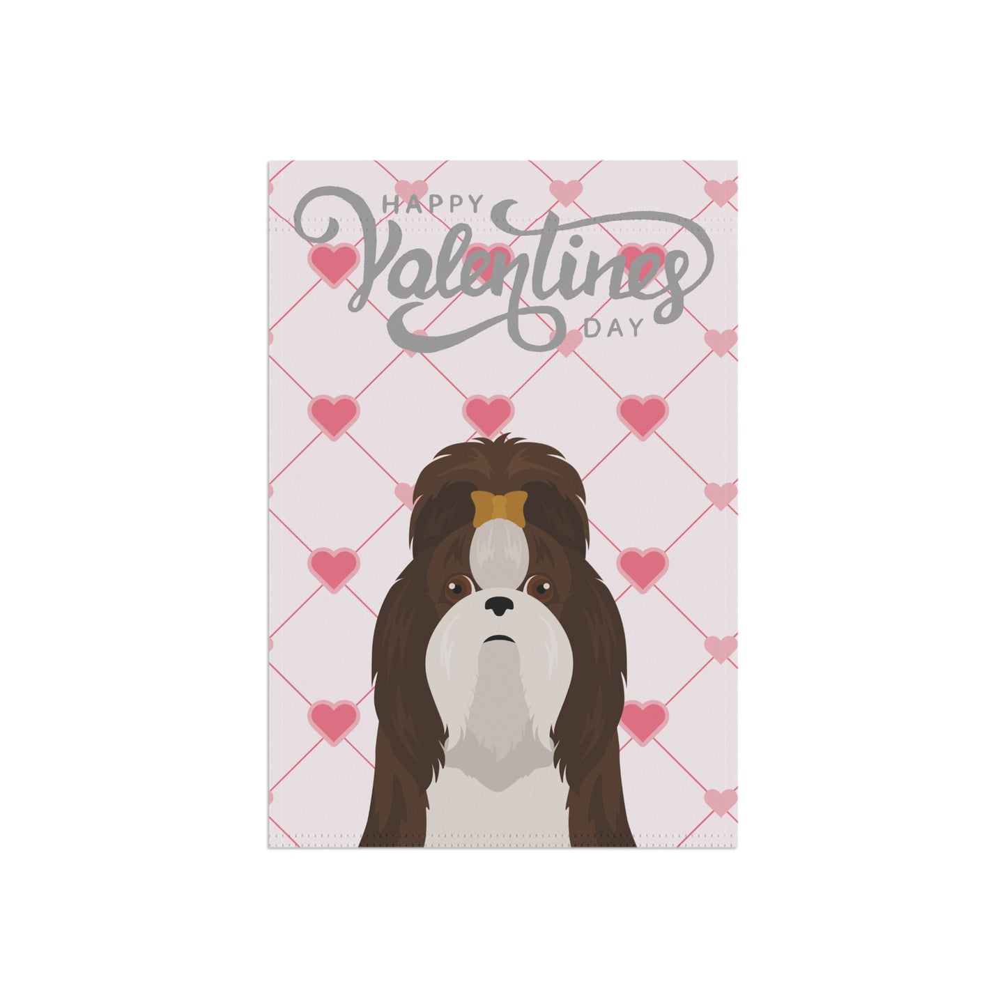 Shih Tzu Dog Valentines Day Garden Flag