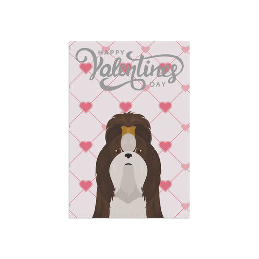 Shih Tzu Dog Valentines Day Garden Flag
