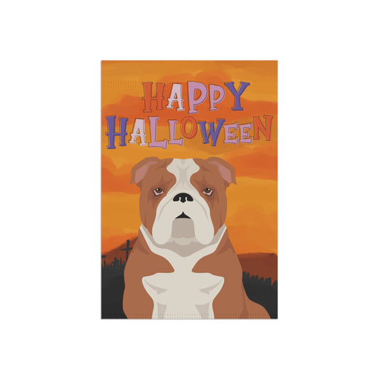 Bulldog Dog Halloween Garden Flag