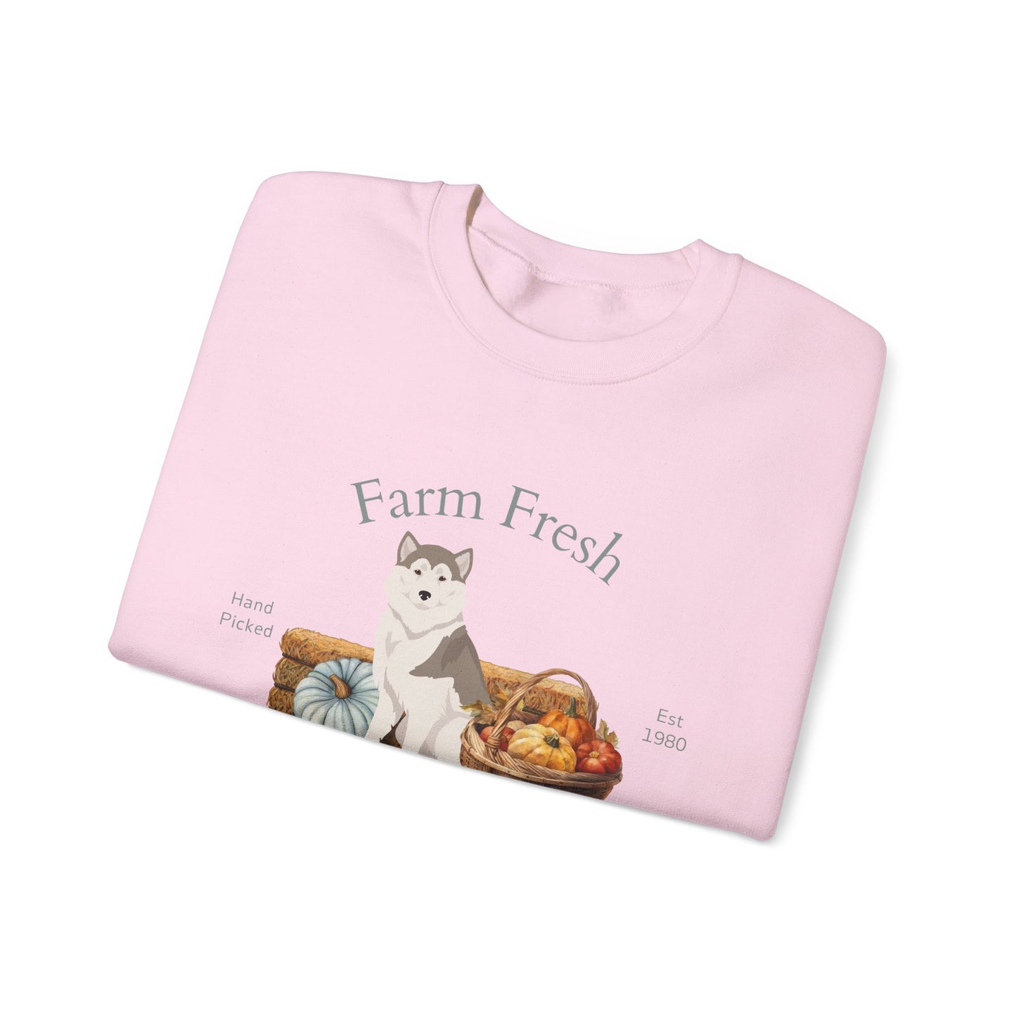 Greenland Dog Dog Fall Farm Fresh Unisex Heavy Blend Crewneck Sweatshirt