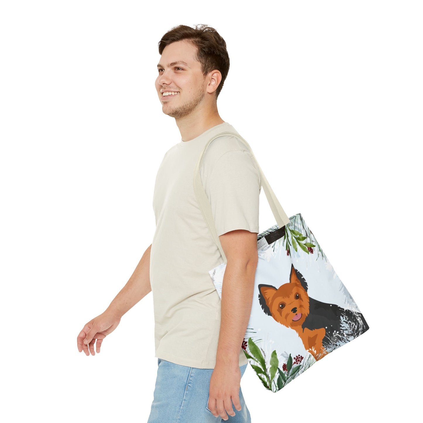 Yorkshire Terrier Dog Christmas Holiday Tote Bag 16x16