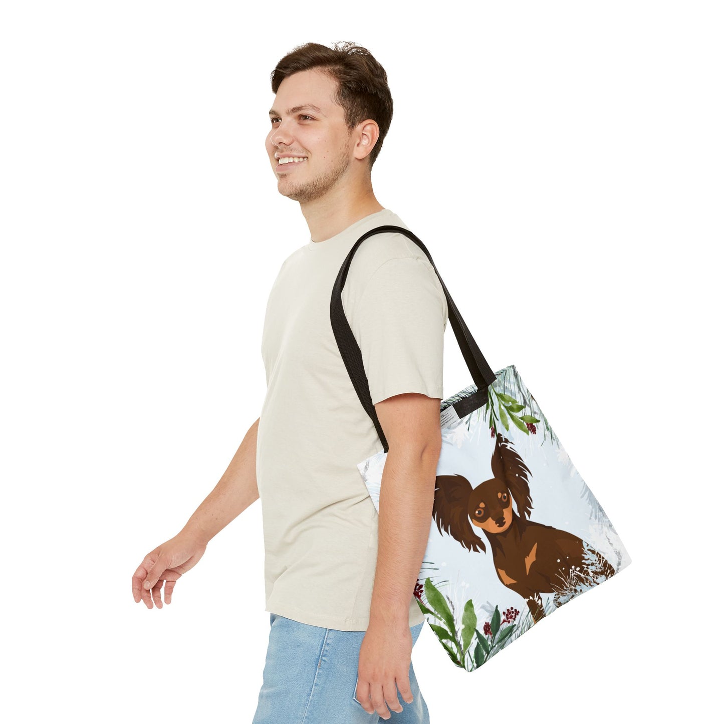 Russian Toy Terrier Dog Christmas Holiday Tote Bag 16x16