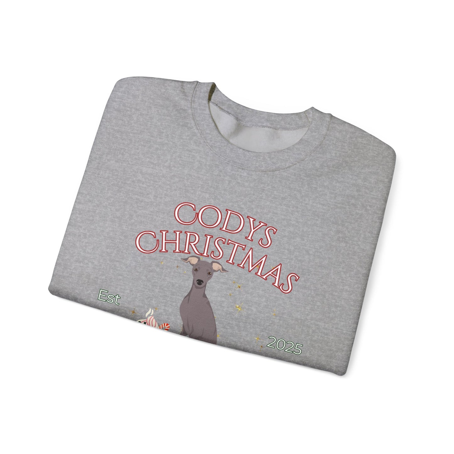 Italian Greyhound Dog Christmas Social Club Unisex Heavy Blend Crewneck Sweatshirt Custom Name