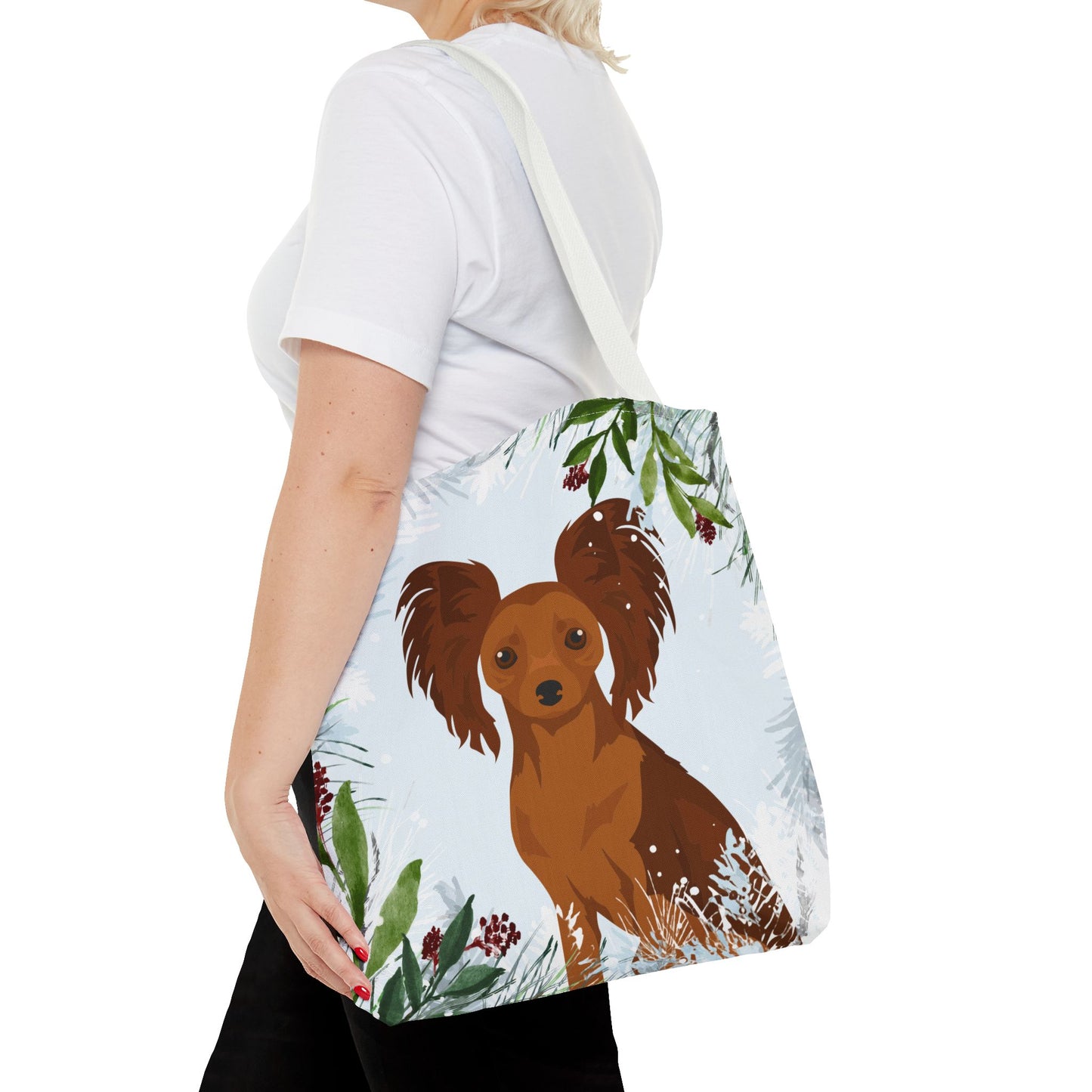 Russian Toy Terrier Dog Christmas Holiday Tote Bag 16x16