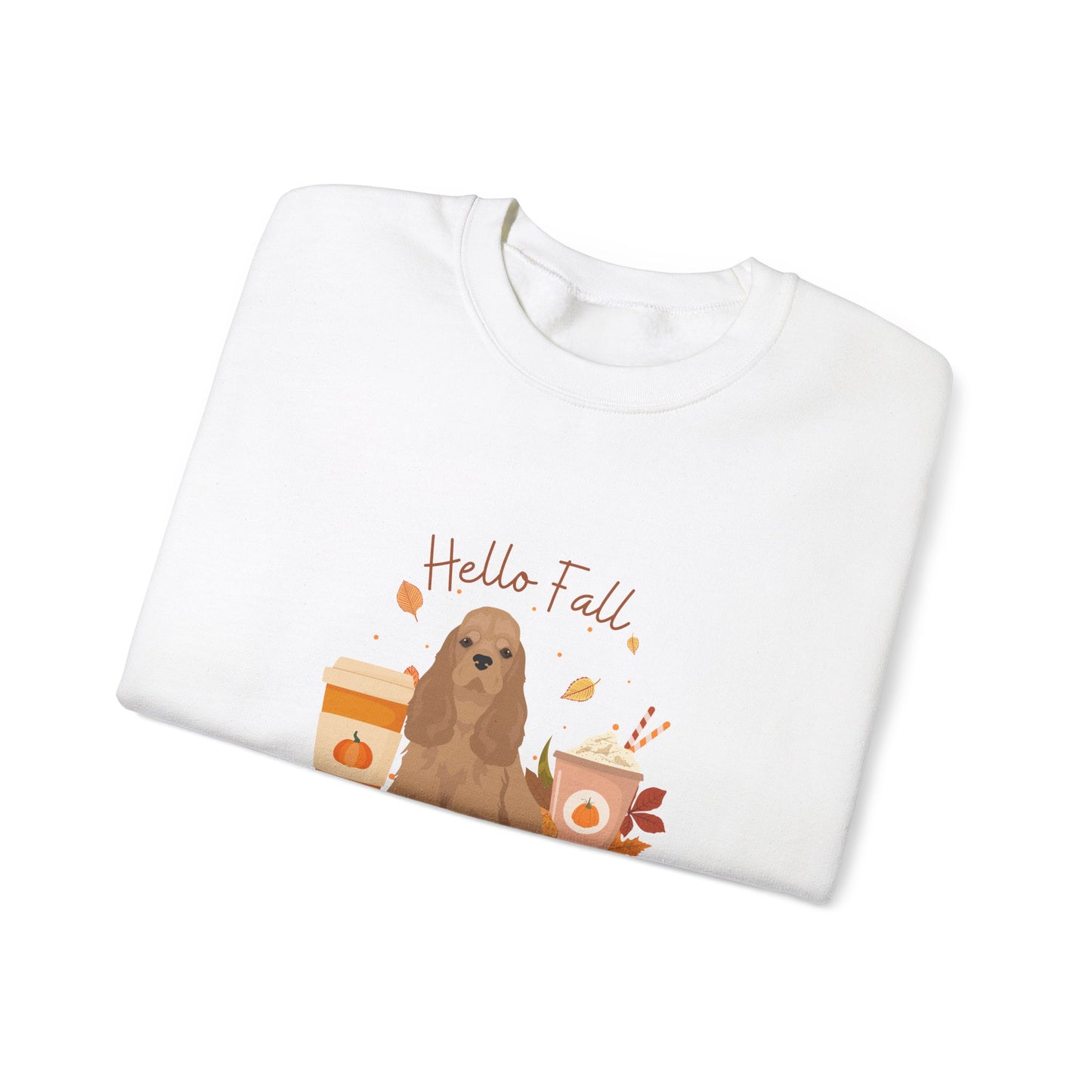 Cocker Spaniel Dog Fall Unisex Heavy Blend Crewneck Sweatshirt