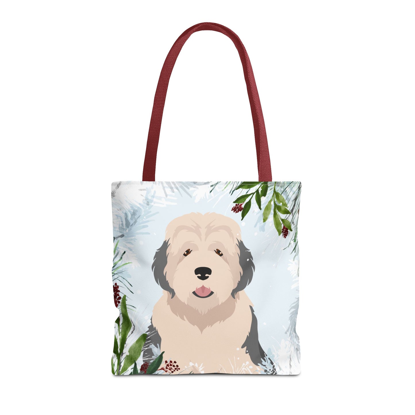 Old English Sheepdog Dog Christmas Holiday Tote Bag 16x16