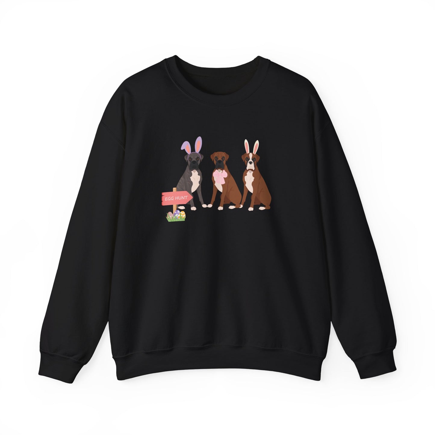 Boxer Dog Easter Unisex Heavy Blend Crewneck Sweatshirt, easter, Cute Dog Mom Gift
