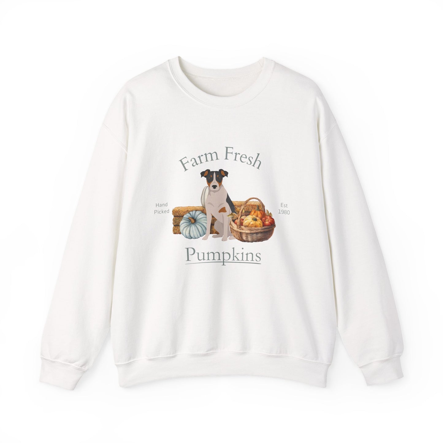 Parson Russell Terrier Dog Fall Farm Fresh Unisex Heavy Blend Crewneck Sweatshirt