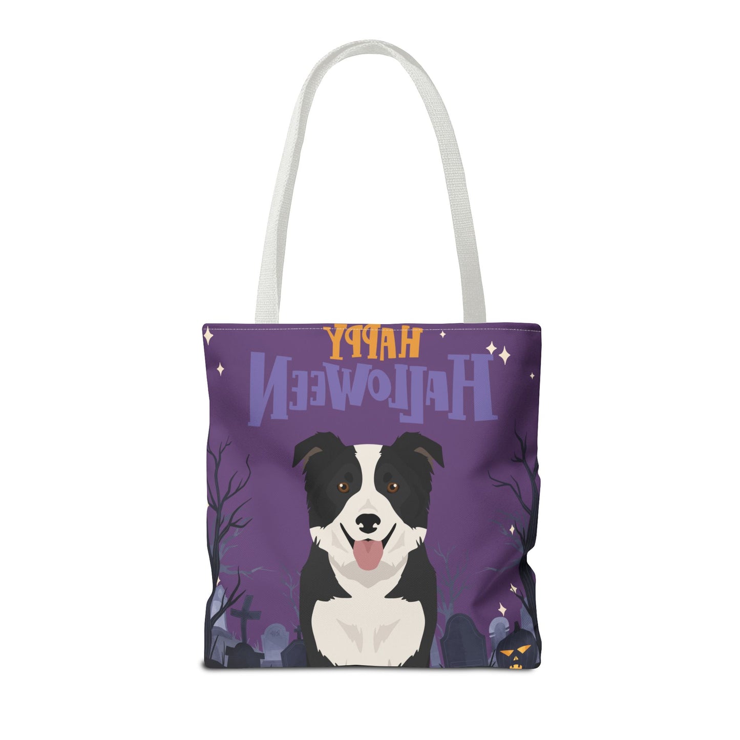 Border Collie Dog Happy Halloween Tote Bag 16x16