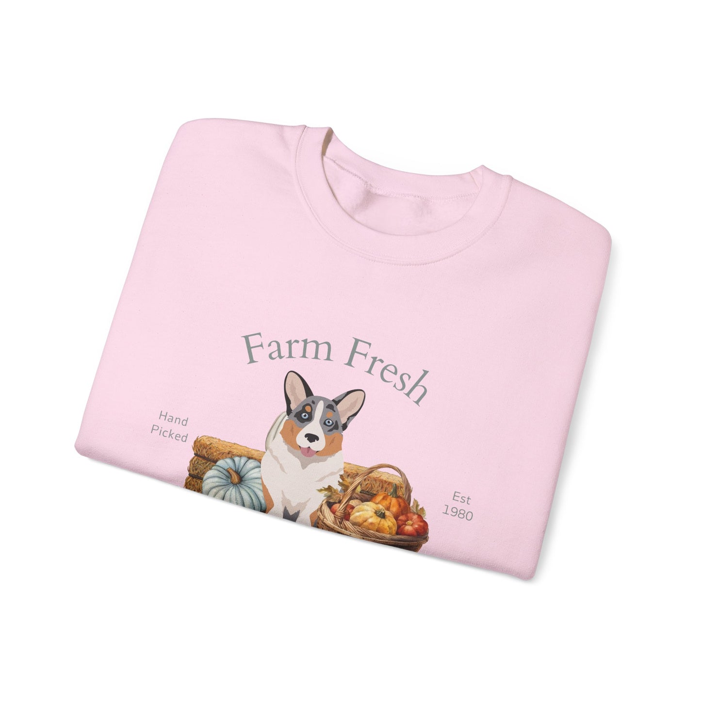 Cardigan Welsh Corgi Dog Fall Farm Fresh Unisex Heavy Blend Crewneck Sweatshirt