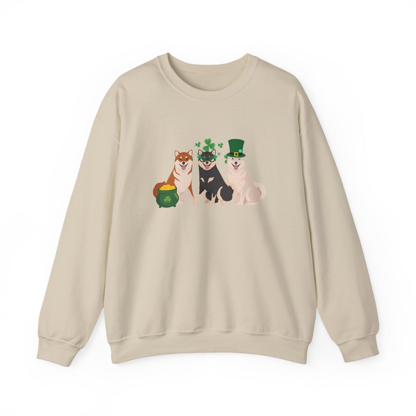 Shiba Inu Dog St Patricks Day Unisex Heavy Blend Crewneck Sweatshirt, St Pattys day, Cute Dog Mom Gift