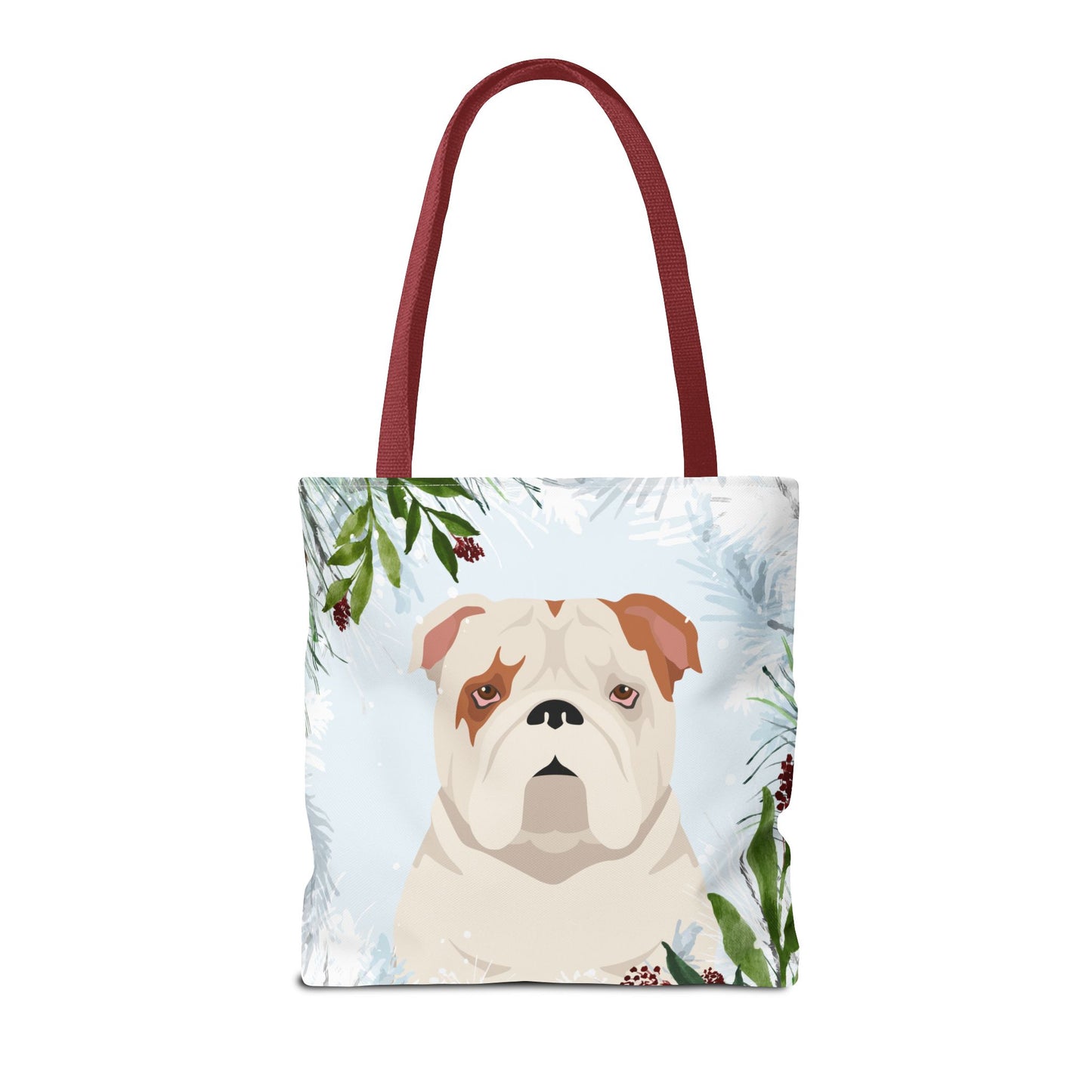 Bulldog Dog Christmas Holiday Tote Bag 16x16