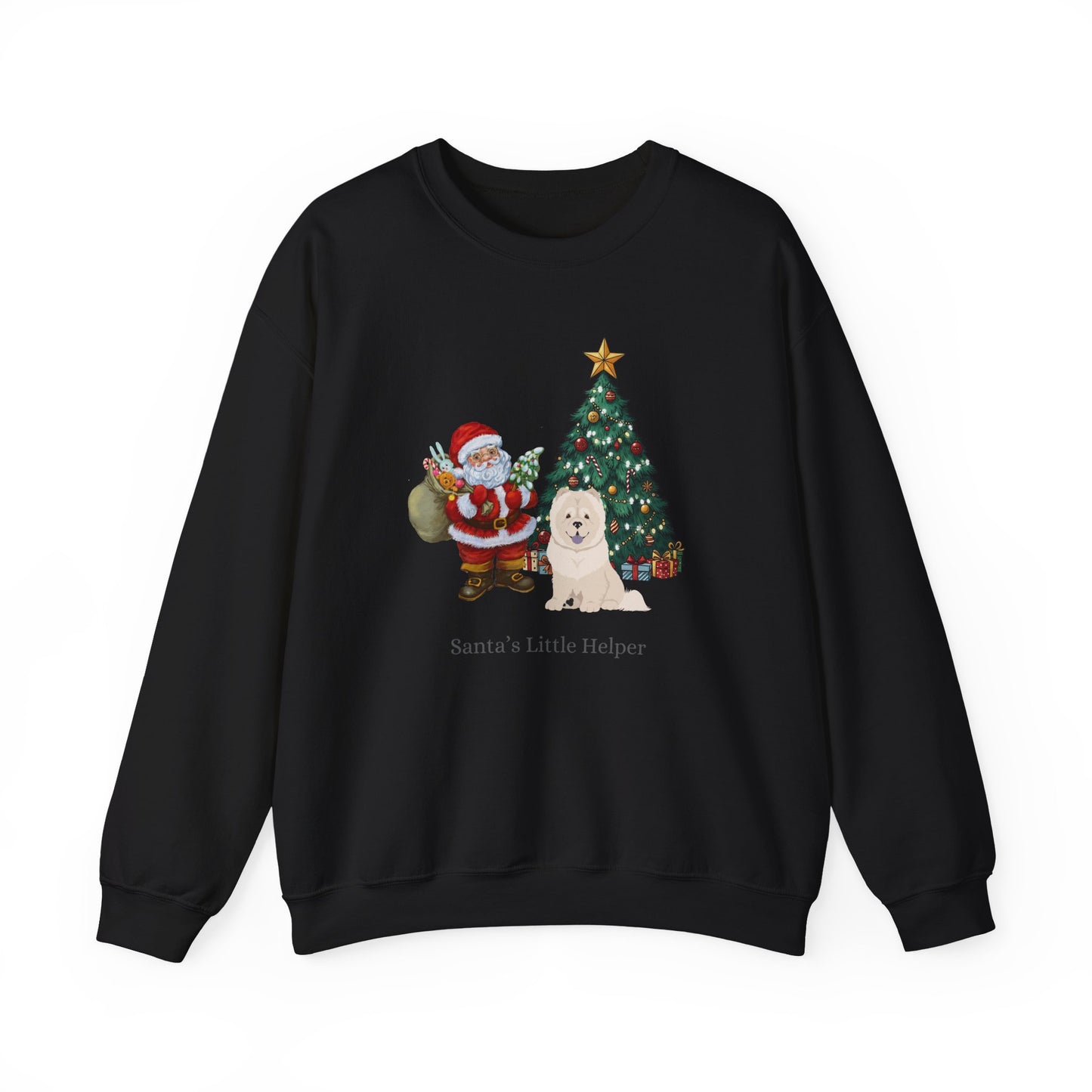 Chow Chow Dog Santa's Little Helper Unisex Heavy Blend Crewneck Sweatshirt