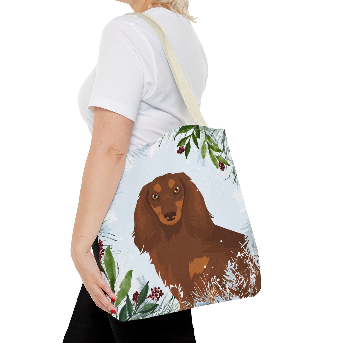 Dachshund Dog Christmas Holiday Tote Bag 16x16