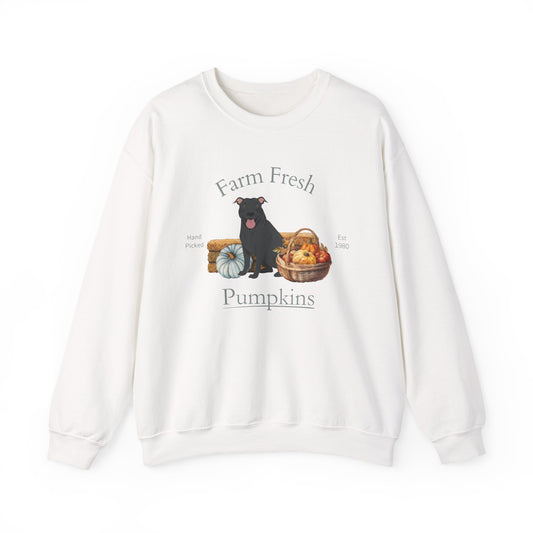 Pit Bull Terrier Dog Fall Farm Fresh Unisex Heavy Blend Crewneck Sweatshirt