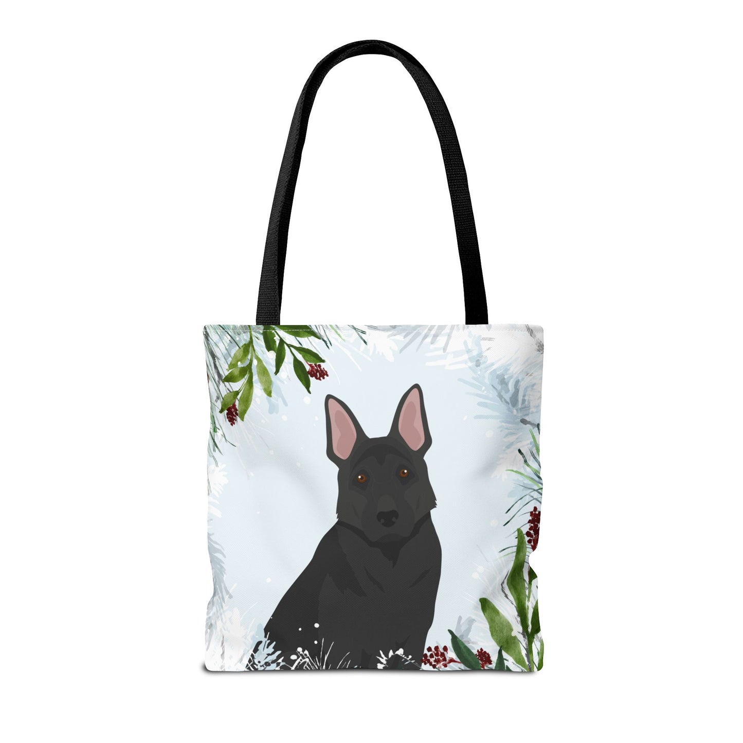 German Shepherd Dog Christmas Holiday Tote Bag 16x16
