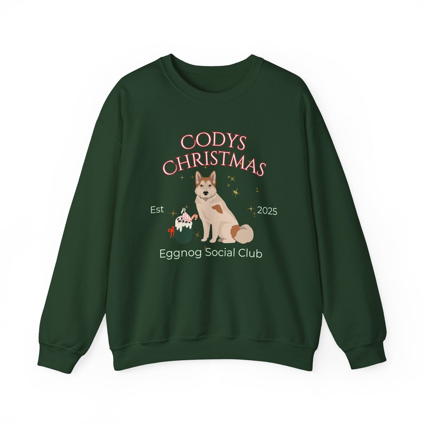 East Siberian Laika Dog Christmas Social Club Unisex Heavy Blend Crewneck Sweatshirt Custom Name
