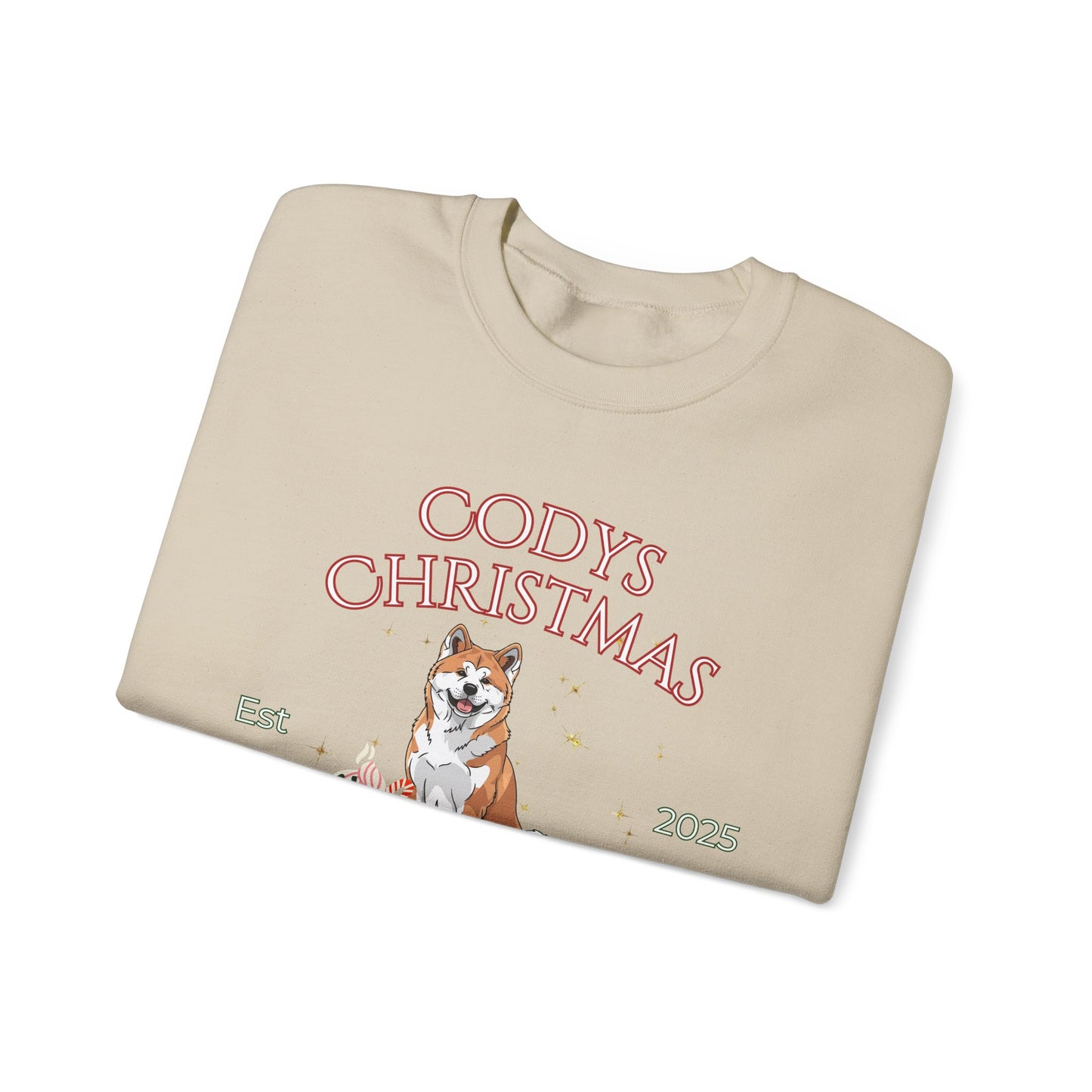 Japanese Akita Dog Christmas Social Club Unisex Heavy Blend Crewneck Sweatshirt Custom Name