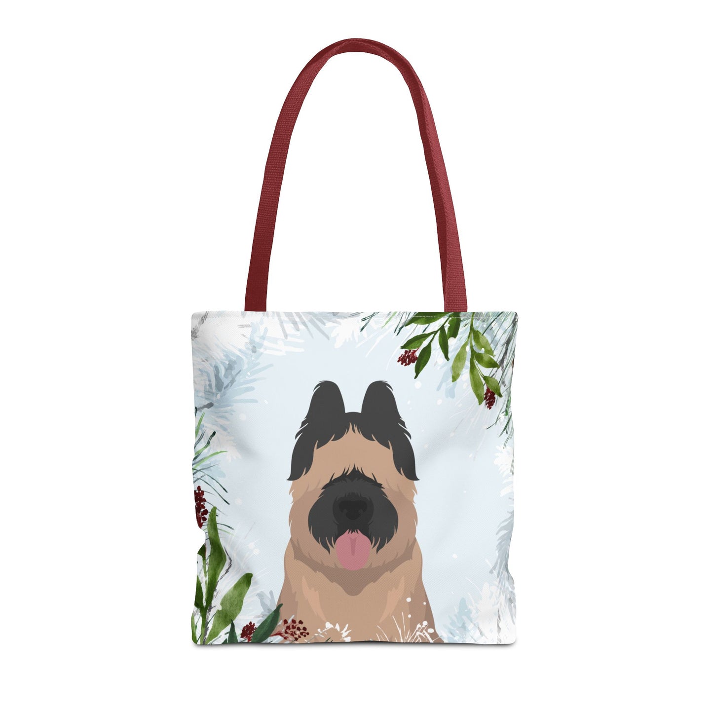 Briard Dog Christmas Holiday Tote Bag 16x16