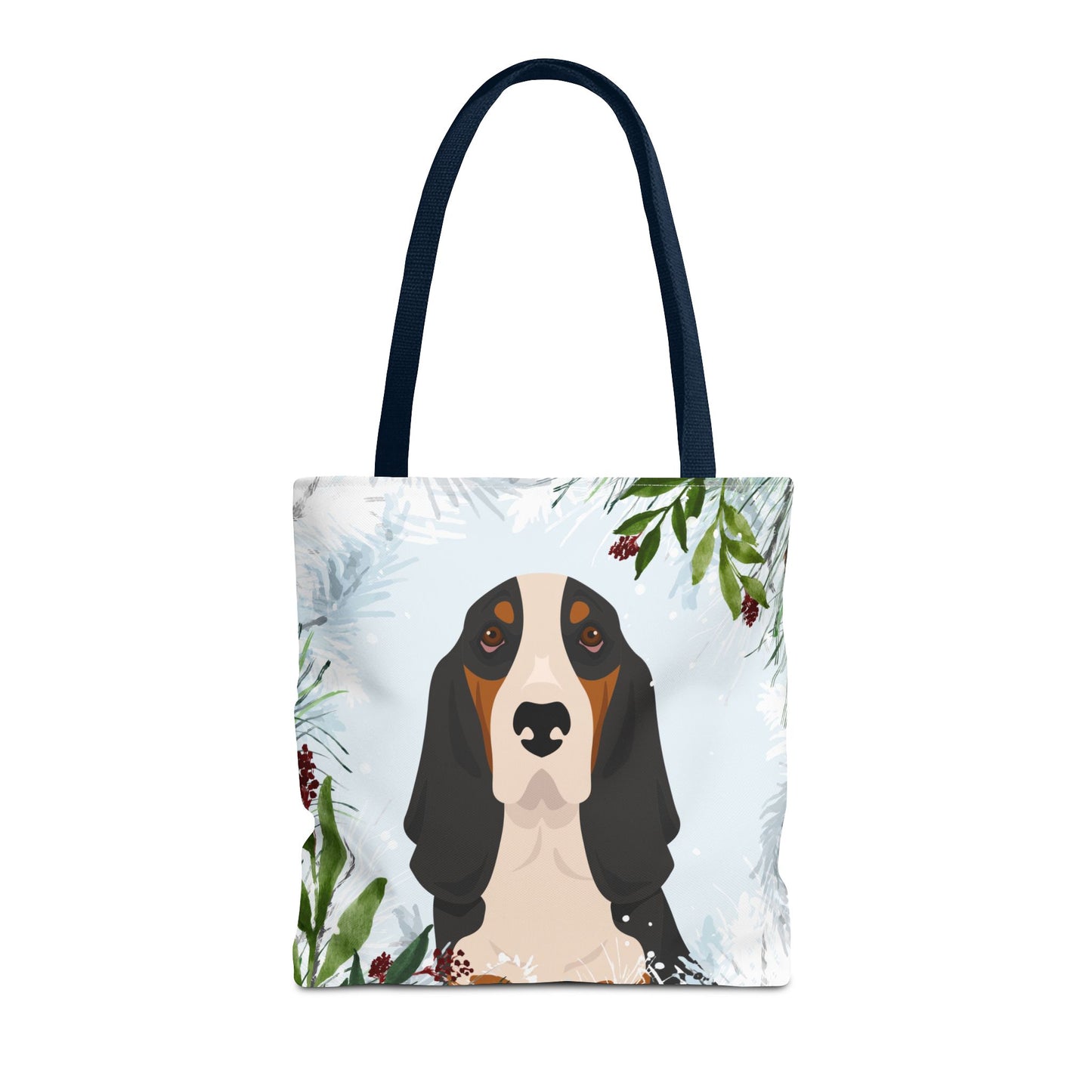 Basset Hound Dog Christmas Holiday Tote Bag 16x16