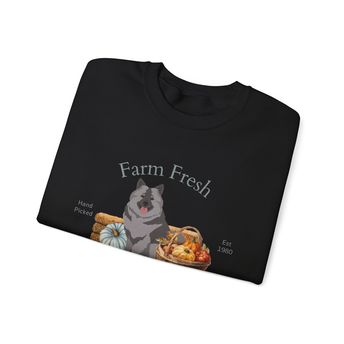 Keeshond Dog Fall Farm Fresh Unisex Heavy Blend Crewneck Sweatshirt