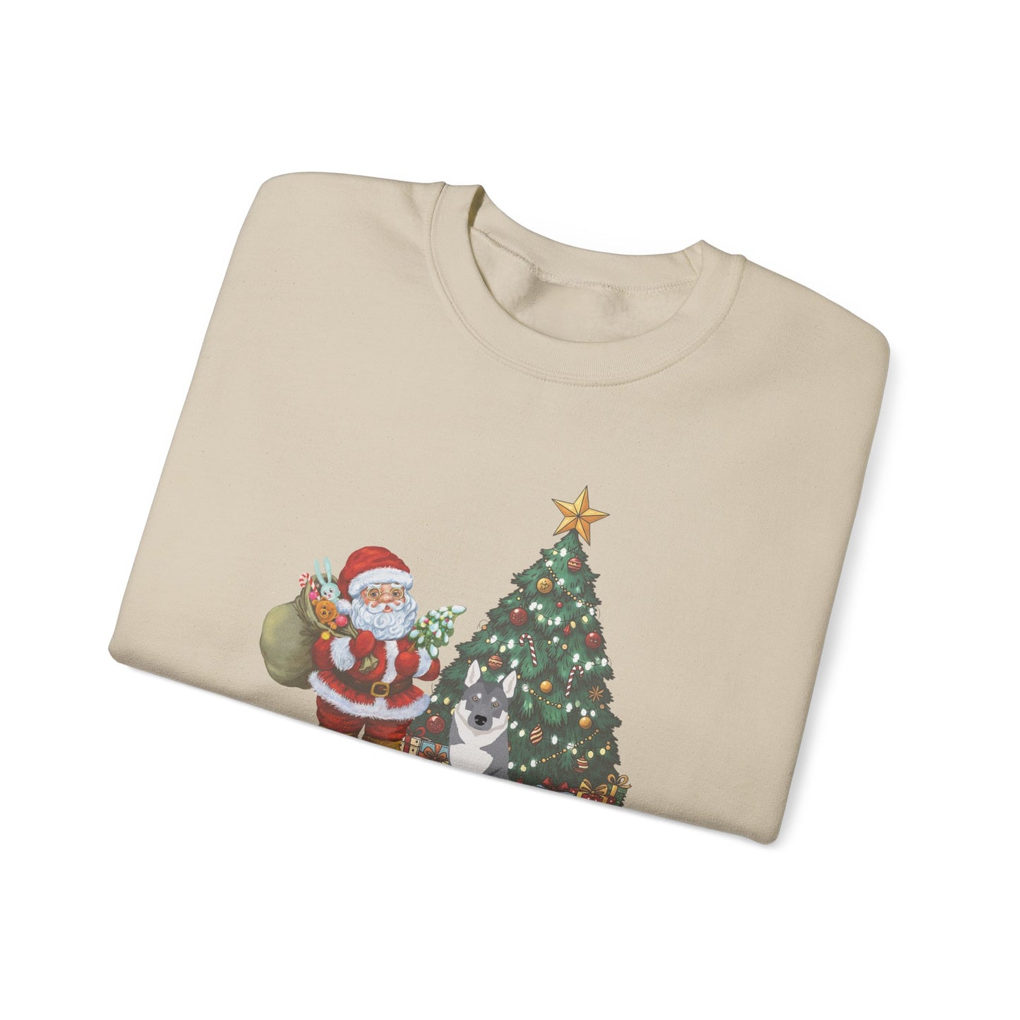 Czechoslovakian Vlcak Dog Santa's Little Helper Unisex Heavy Blend Crewneck Sweatshirt
