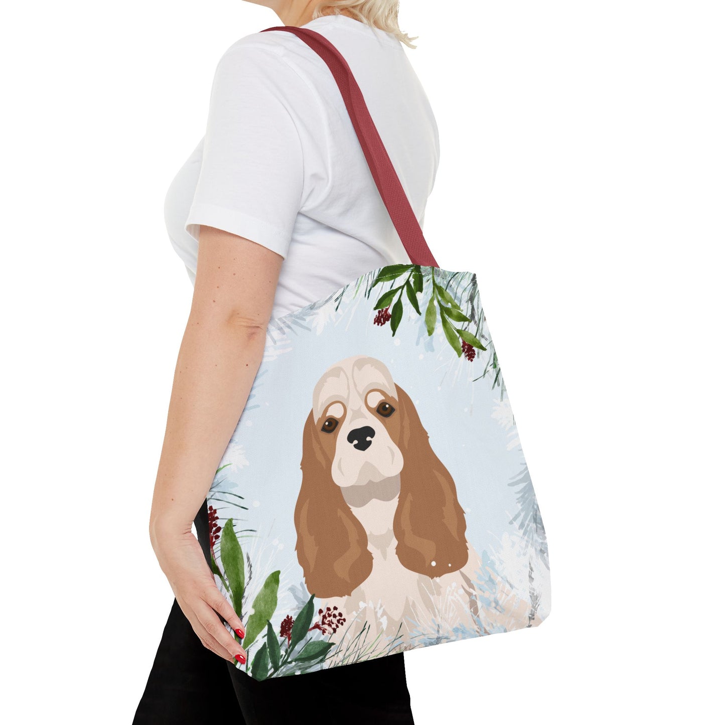 Cocker Spaniel Dog Christmas Holiday Tote Bag 16x16