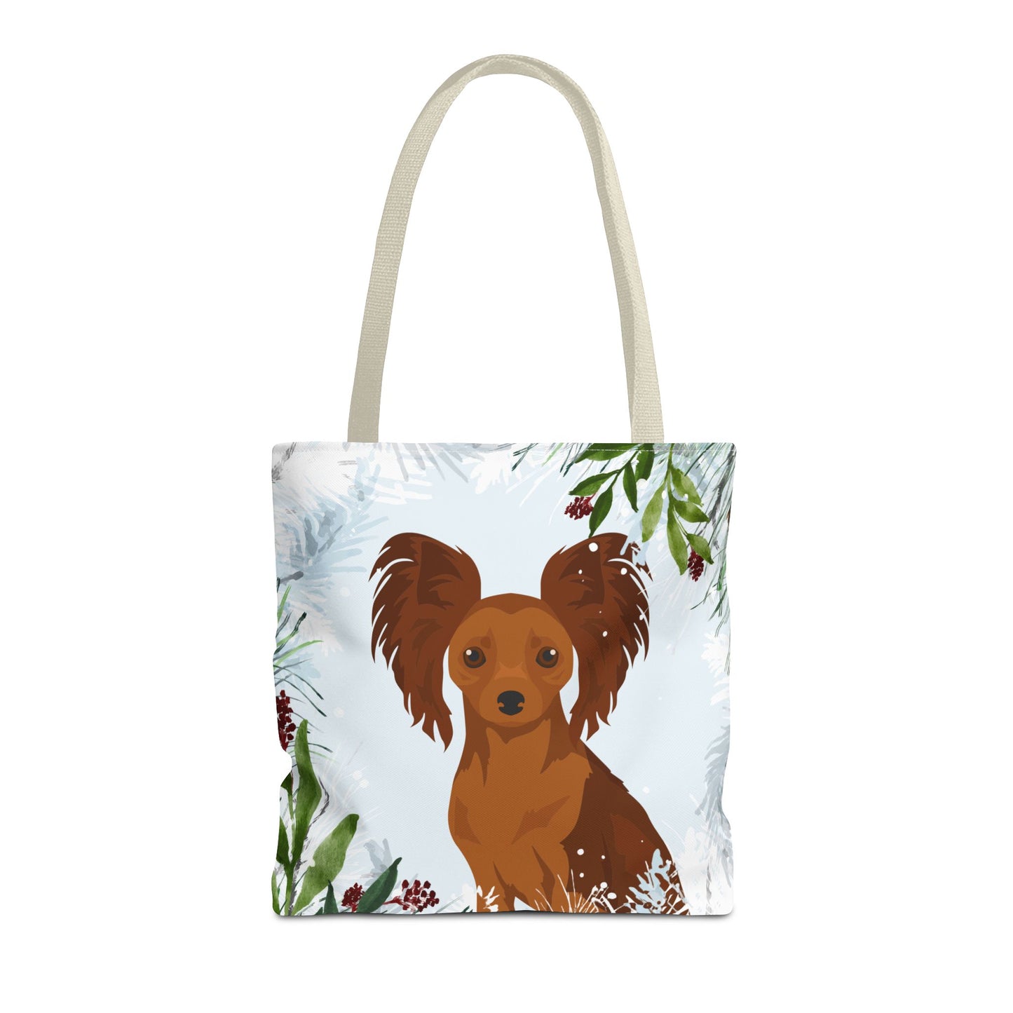Russian Toy Terrier Dog Christmas Holiday Tote Bag 16x16