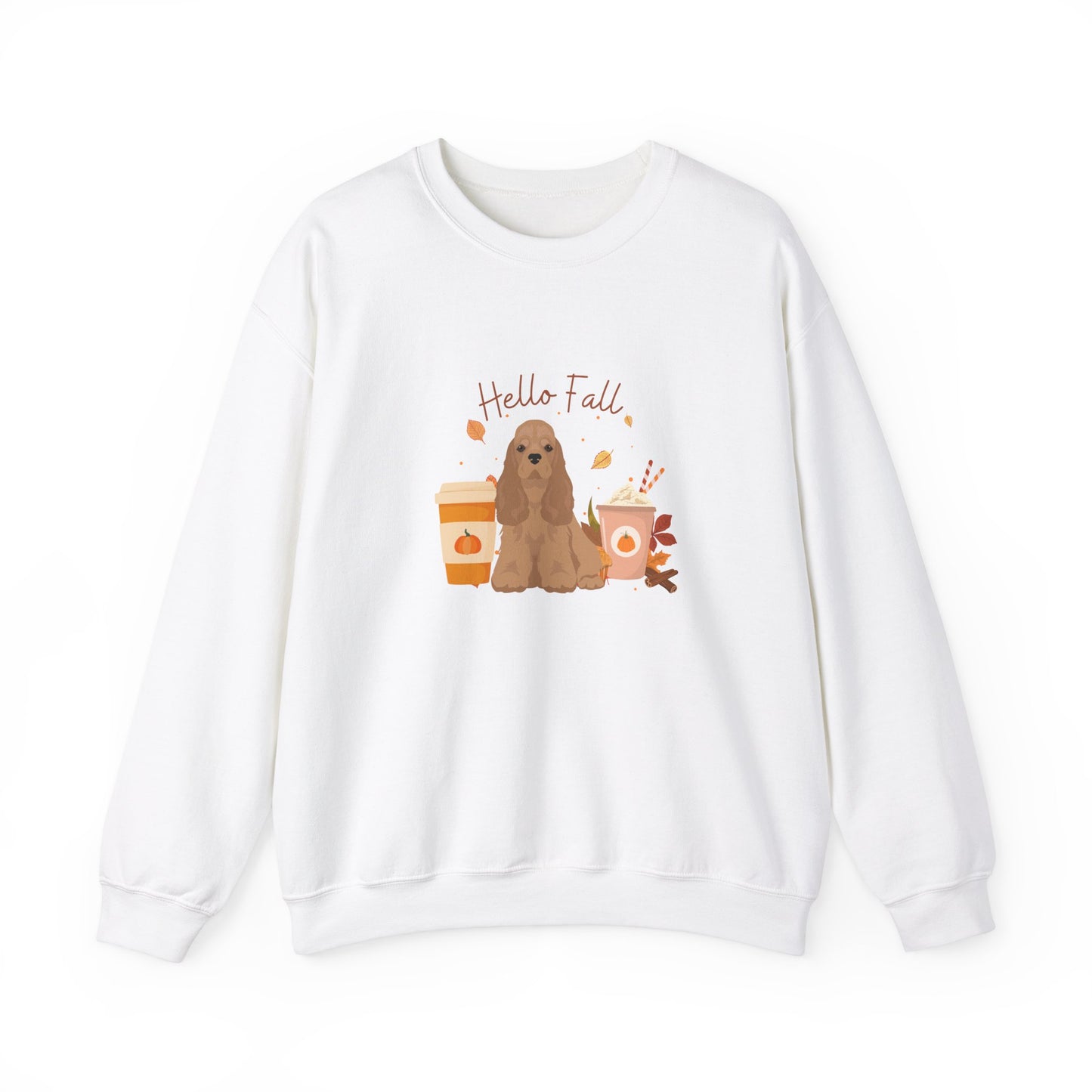 Cocker Spaniel Dog Fall Unisex Heavy Blend Crewneck Sweatshirt