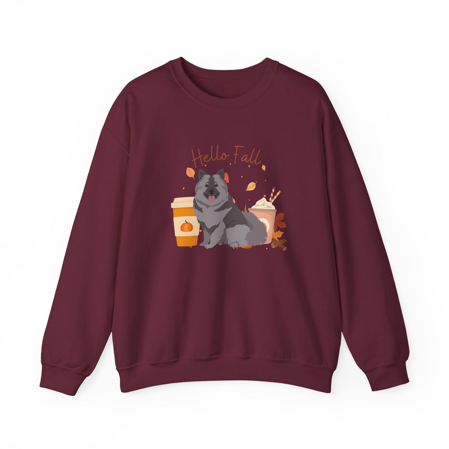 Keeshond Dog Fall Halloween Unisex Heavy Blend Crewneck Sweatshirt