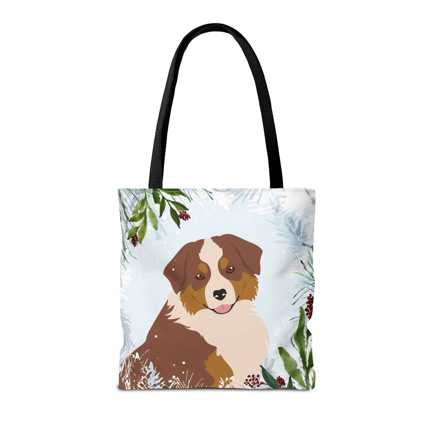 Miniature American Shepherd Dog Christmas Holiday Tote Bag 16x16