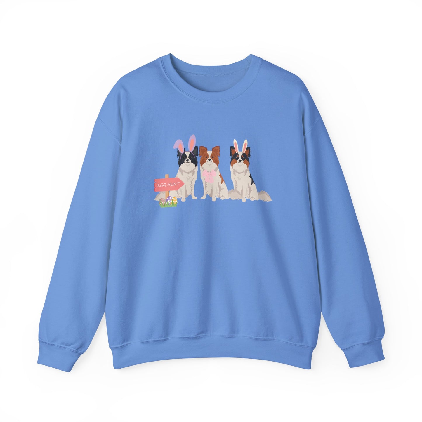 Papillon Dog Easter Unisex Heavy Blend Crewneck Sweatshirt, easter, Cute Dog Mom Gift