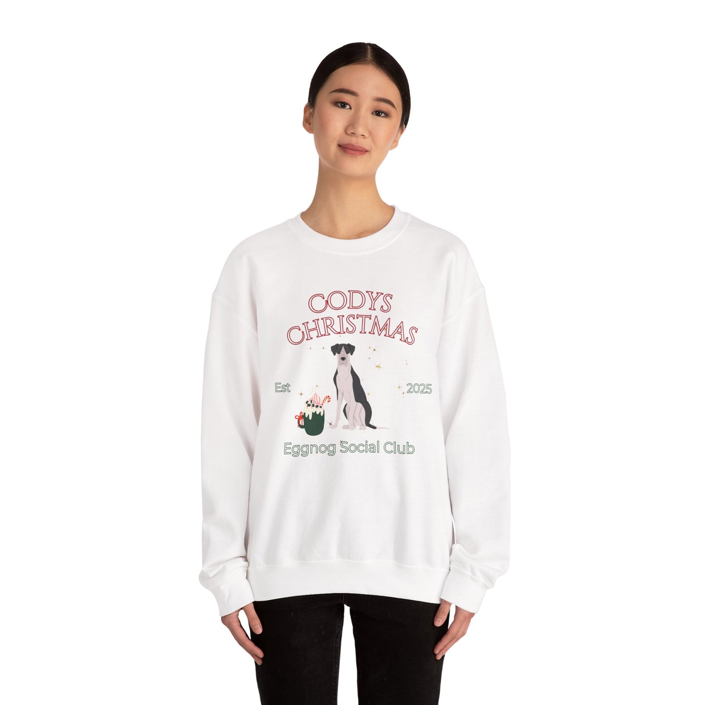 Great Dane Dog Christmas Social Club Unisex Heavy Blend Crewneck Sweatshirt Custom Name