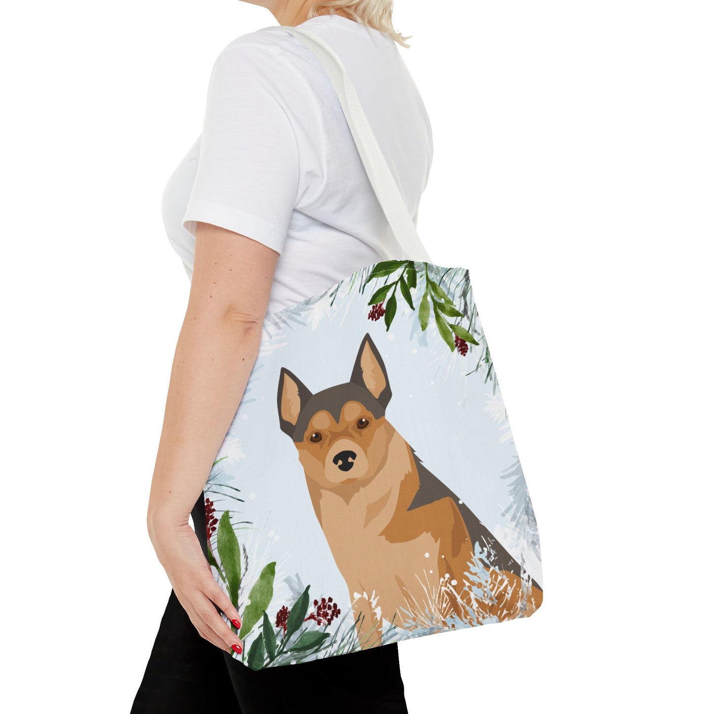 Norwegian Lundehund Dog Christmas Holiday Tote Bag 16x16