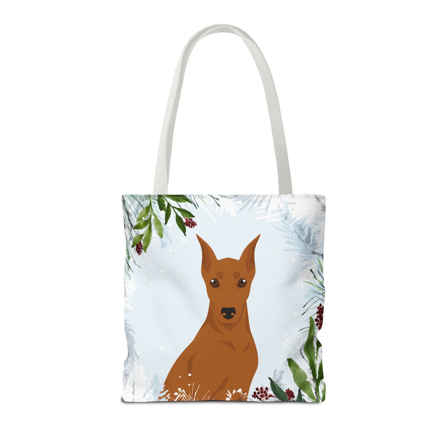 German Pinscher Dog Christmas Holiday Tote Bag 16x16