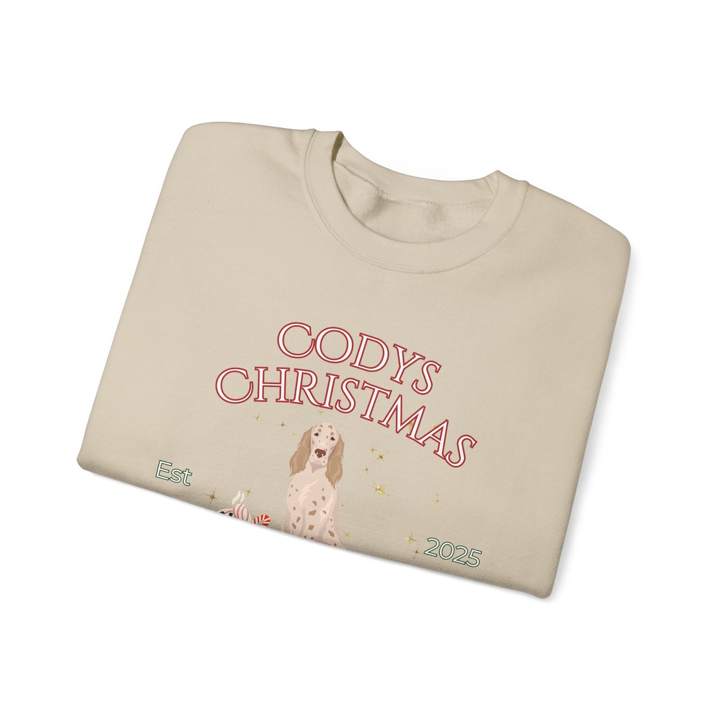 English Setter Dog Christmas Social Club Unisex Heavy Blend Crewneck Sweatshirt Custom Name