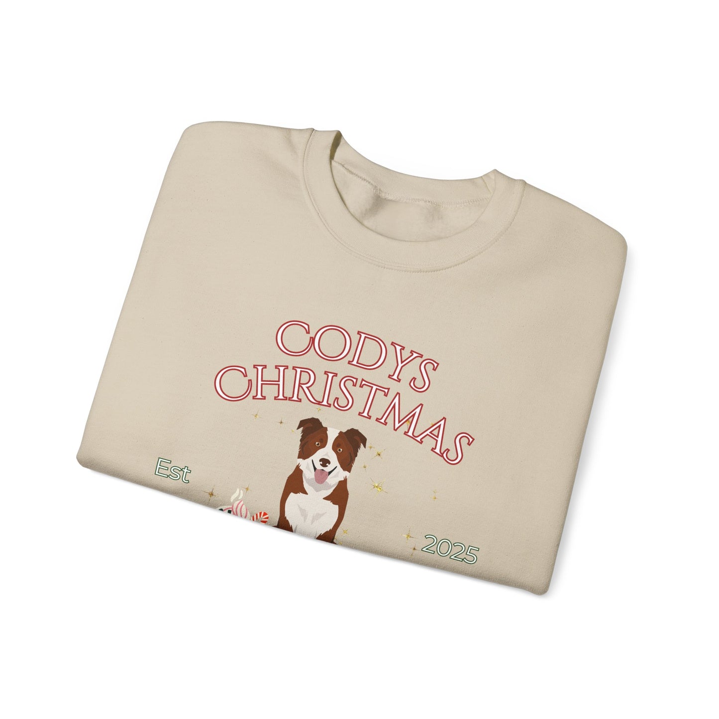 Border Collie Dog Christmas Social Club Unisex Heavy Blend Crewneck Sweatshirt Custom Name