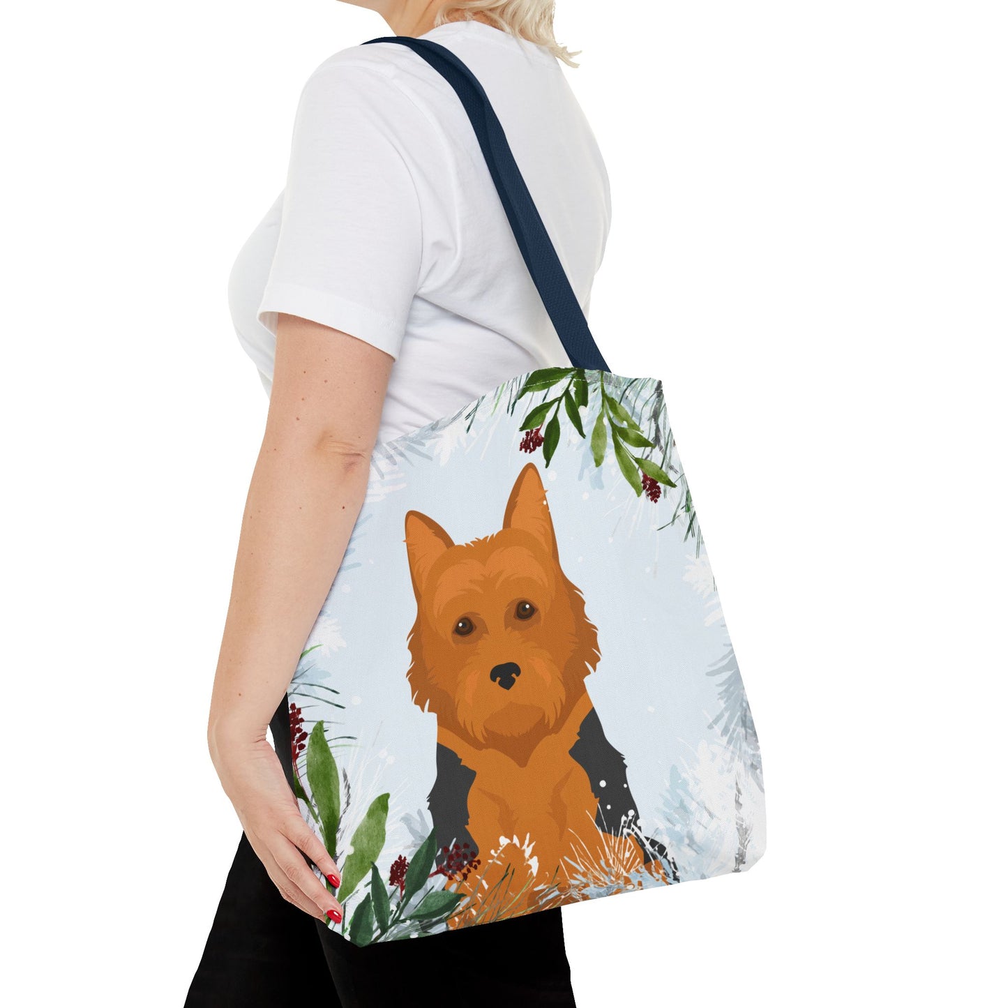 Australian Terrier Dog Christmas Holiday Tote Bag 16x16