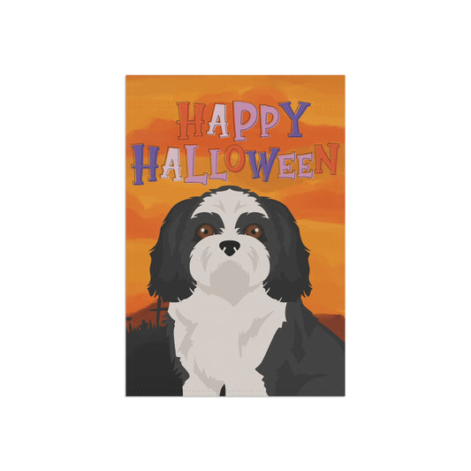 Shih Tzu Dog Halloween Garden Flag