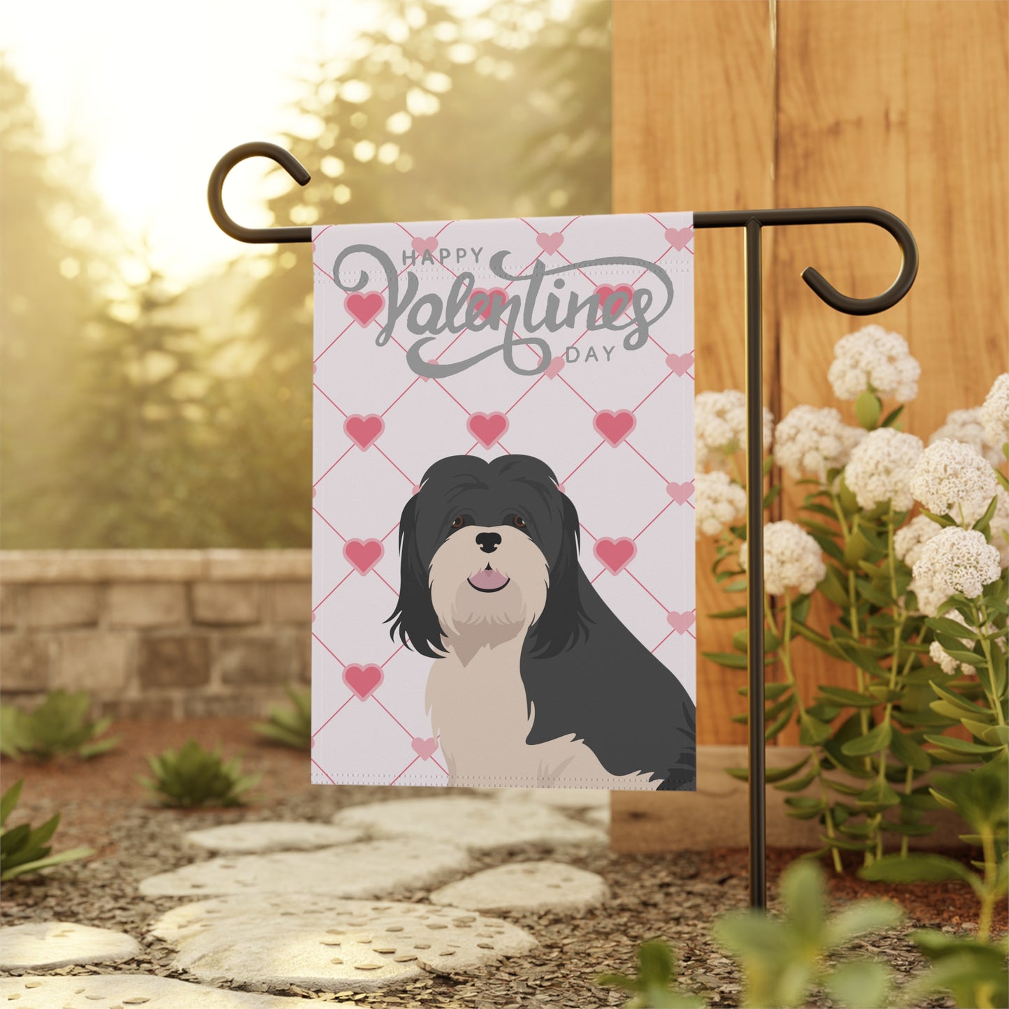 Lhasa Apso Dog Valentines Day Garden Flag