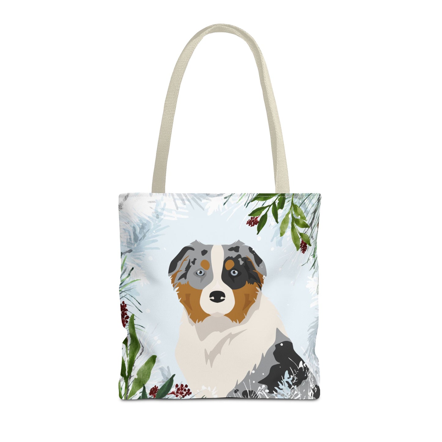 Australian Shepherd Dog Christmas Holiday Tote Bag 16x16