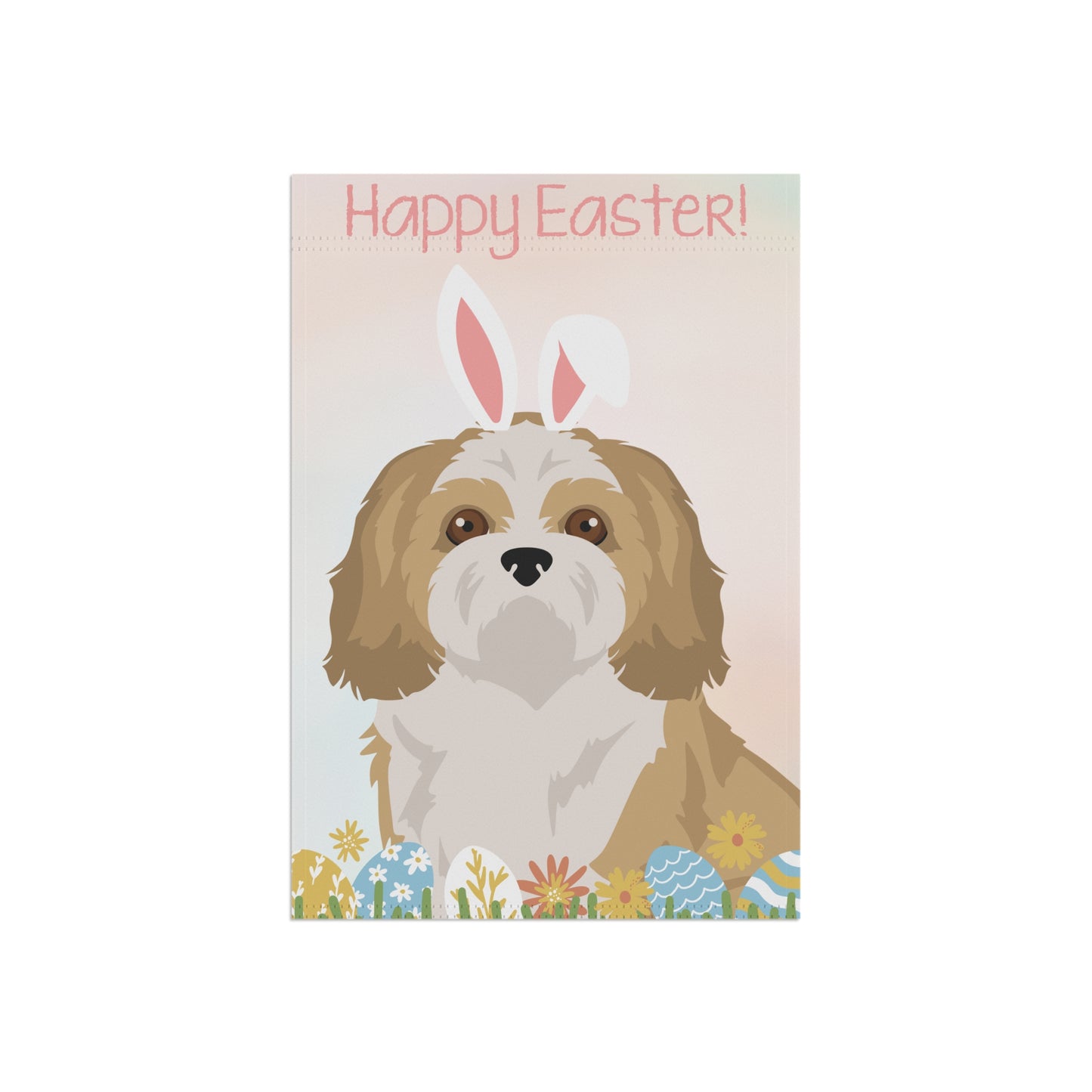 Shih Tzu Dog Happy Easter Garden Flag